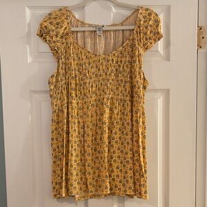 American Rag Yellow Floral Blouse